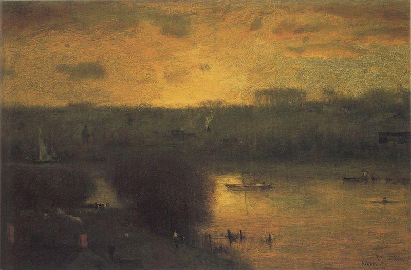 unknow artist Sunset on the Passaic oil painting picture